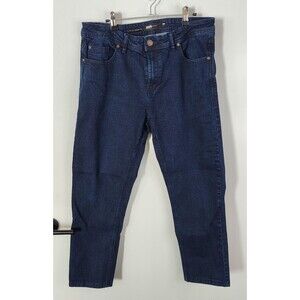 Barbell Apparel Jeans Mens 34x28 (Tag 36) Straight Athletic Fit Dark Wash Denim